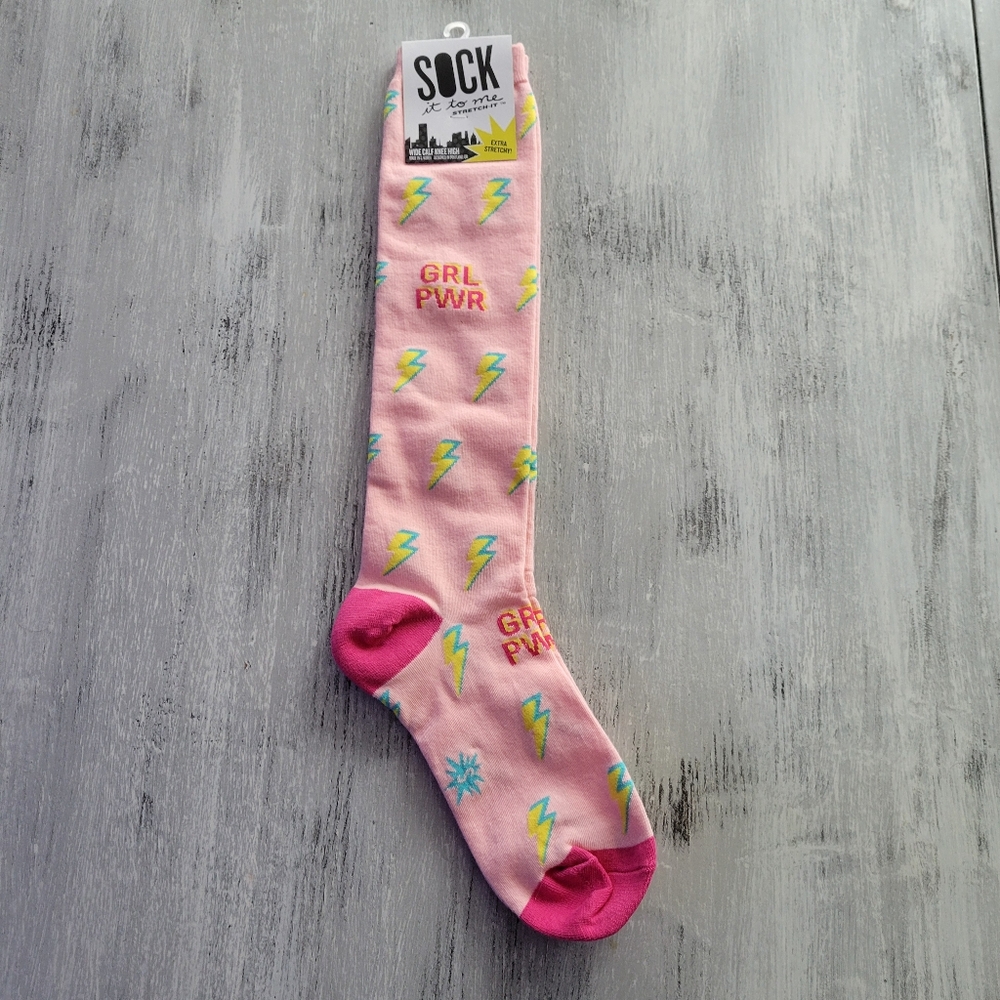 2/$15 Girl Power Knee High Socks Extra Stretch
